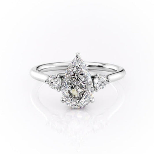 The Violet — Pear Lab Diamond 3-Stone Engagement Ring