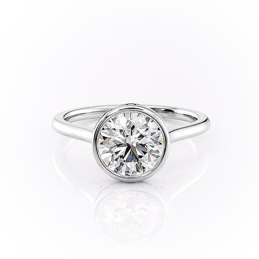 The Eva — Round Lab Diamond Bezel Secret Halo Engagement Ring