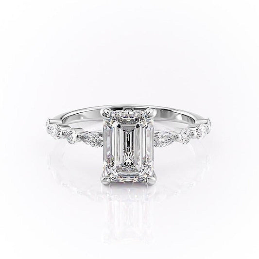 The Isla — Emerald Lab Diamond Secret Halo Engagement Ring