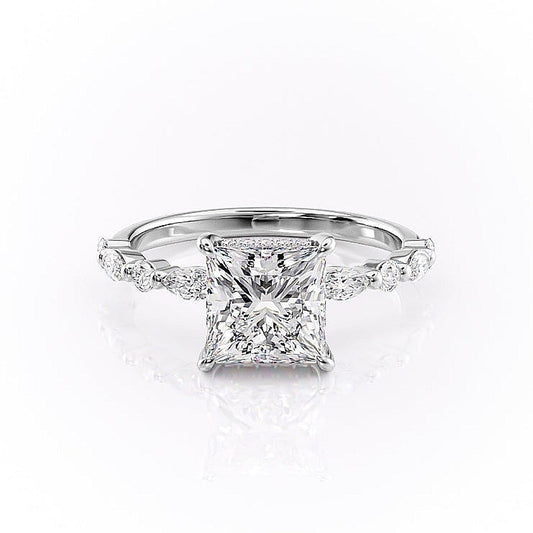 The Clara — Princess Lab Diamond Secret Halo Engagement Ring IV