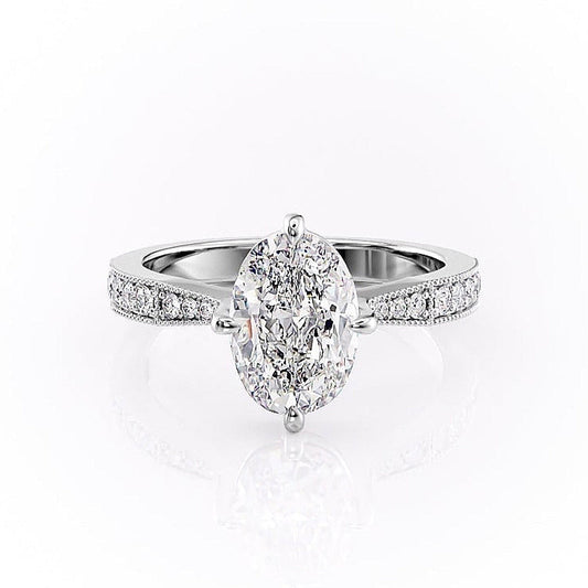 The Isla — Oval Lab Diamond Side-Stone Engagement Ring