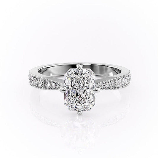 The Isla — Radiant Lab Diamond Side-Stone Engagement Ring