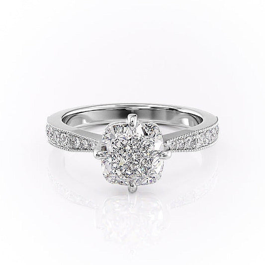 The Isla — Cushion Lab Diamond Side-Stone Engagement Ring
