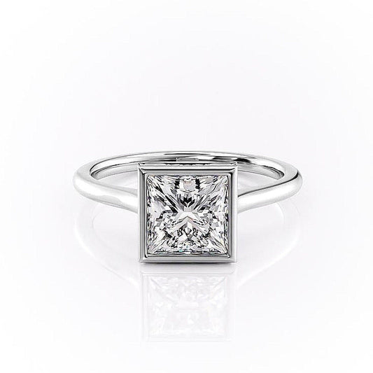 The Eva — Princess Lab Diamond Bezel Secret Halo Engagement Ring