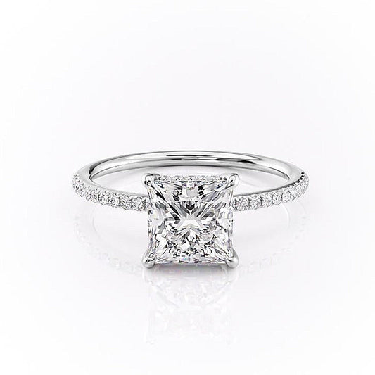 The Clara — Princess Lab Diamond Secret Halo Engagement Ring