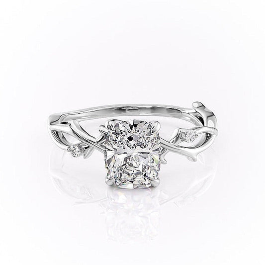 The Luna — Elongated Cushion Lab Diamond Botanical Ring