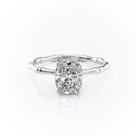 The Luna — Elongated Cushion Lab Diamond Secret Halo Ring IV
