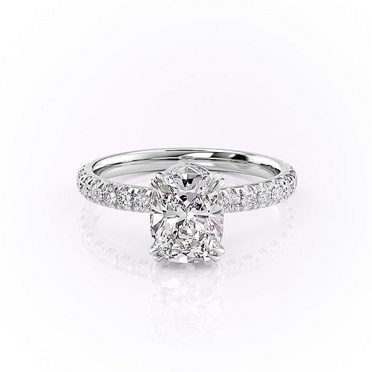 The Luna — Elongated Cushion Lab Diamond Side-Stone Ring II