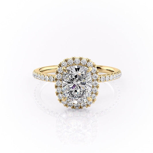 The Luna — Elongated Cushion Lab Diamond Halo Ring