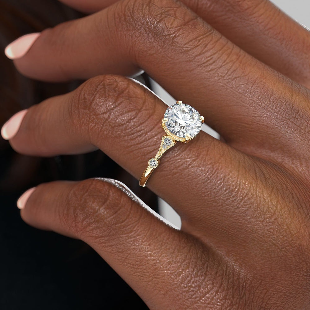 The Grace — Round Lab Diamond Vintage Engagement Ring