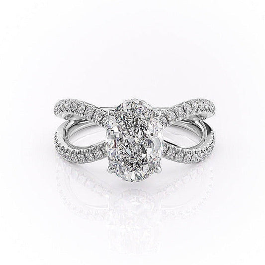 The Isla — Oval Lab Diamond Criss-Cross Engagement Ring