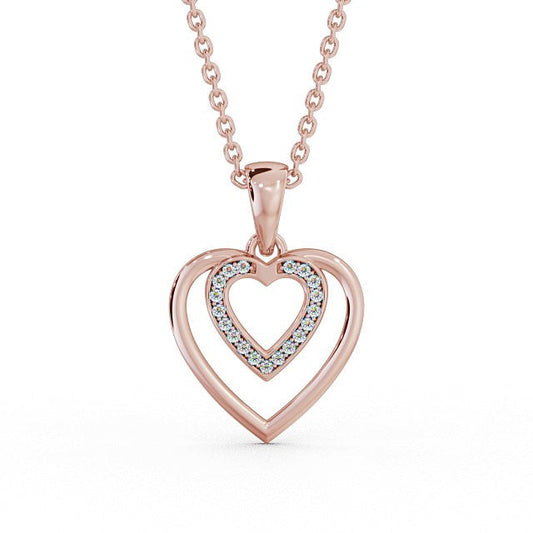 The Rose Pendant — Lab Diamond Heart Necklace 0.15ct