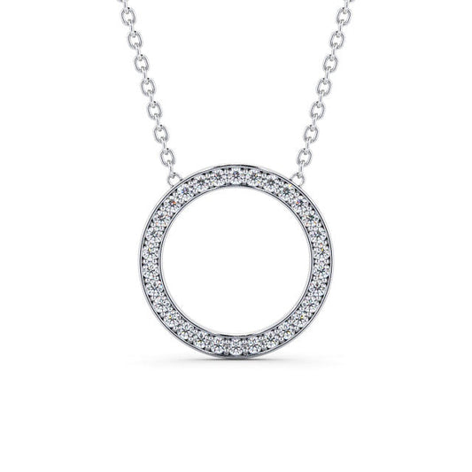 The Aria Pendant — Lab Diamond Halo Circle Necklace 0.40ct