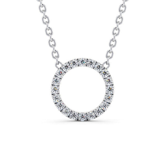 The Aria Pendant — Lab Diamond Halo Circle Necklace 0.35ct III