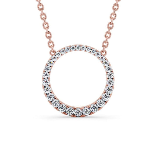 The Aria Pendant — Lab Diamond Halo Circle Necklace 0.35ct II