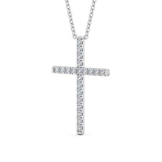 The Clara Pendant — Lab Diamond Cross Necklace 0.50ct