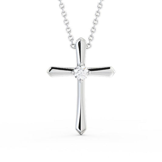 The Clara Pendant — Lab Diamond Cross Necklace 0.15ct