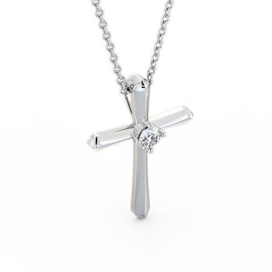 The Clara Pendant — Lab Diamond Cross Necklace 0.15ct