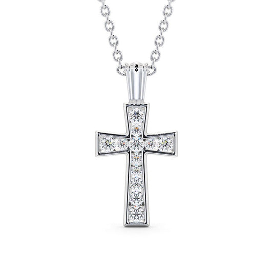 The Clara Pendant — Lab Diamond Cross Necklace 0.40ct