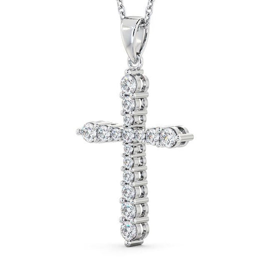 The Clara Pendant — Lab Diamond Cross Necklace 1.00ct