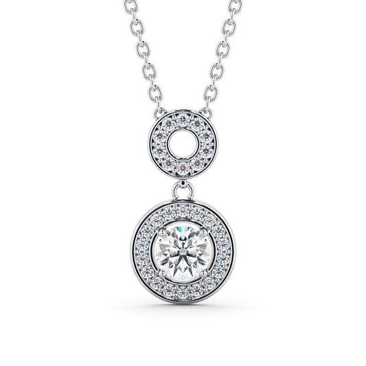 The Aurora Pendant — Lab Diamond Halo Drop Necklace 0.75ct
