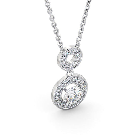 The Aurora Pendant — Lab Diamond Halo Drop Necklace 0.75ct
