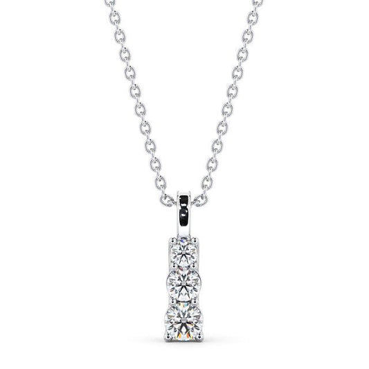 The Violet Pendant — Lab Diamond Trilogy Necklace 0.70ct