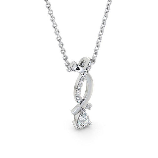 The Rose Pendant — Lab Diamond Teardrop Necklace 0.50ct