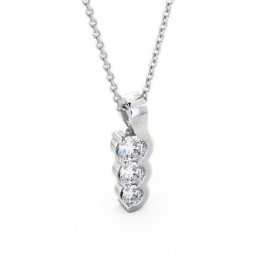 The Violet Pendant — Lab Diamond Trilogy Necklace 0.75ct