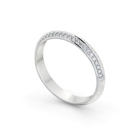 The Isla Band — Round Lab Diamond Double-Edge Half Eternity Band