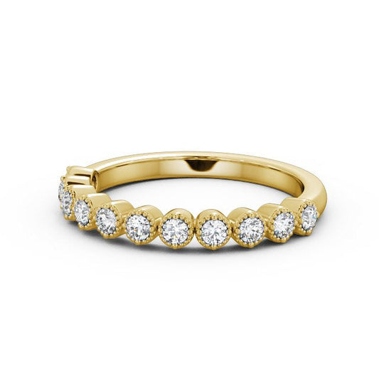 The Grace Band — Round Lab Diamond Milgrain Half Eternity Band II