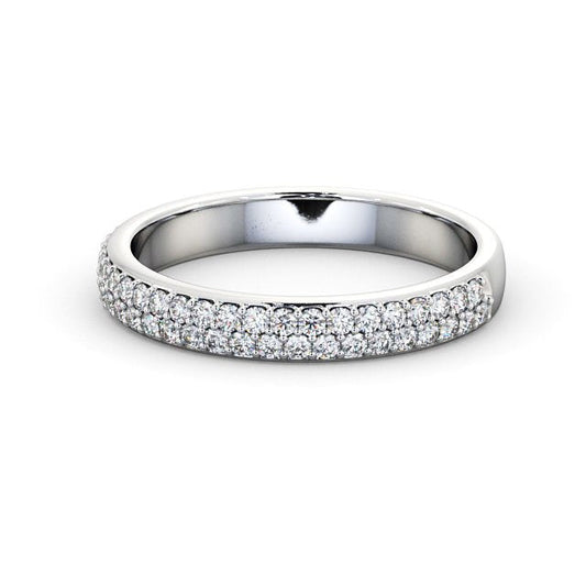 The Aurora Band — Round Lab Diamond Double Row Half Eternity Band