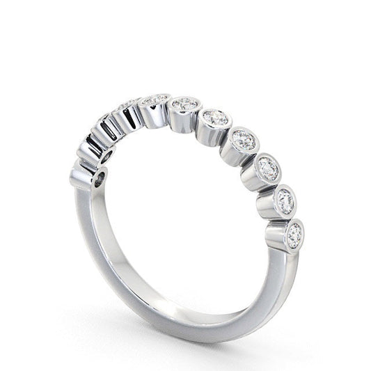The Eva Band — Round Lab Diamond Bezel-Set Half Eternity Band
