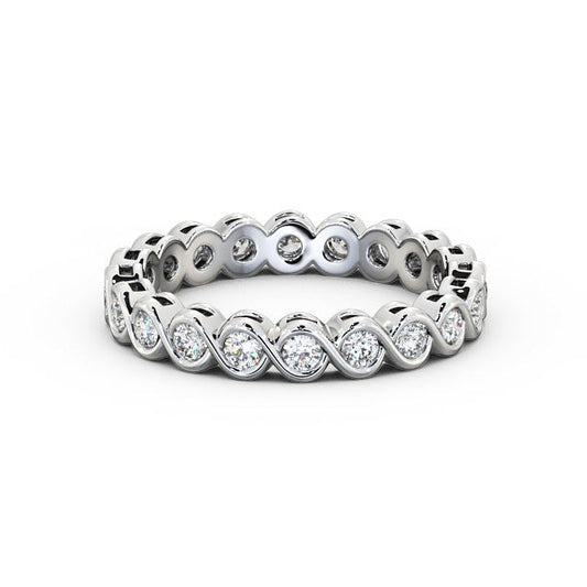 The Eva Band — Round Lab Diamond Bezel-Set Eternity Band