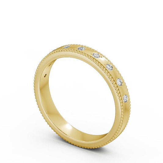 The Grace Band — Round Lab Diamond Milgrain Half Eternity Band