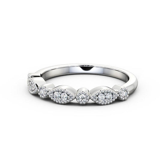 The Grace Band — Round Lab Diamond Vintage Half Eternity Band