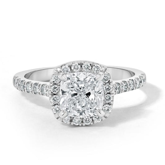 The Aurora — Cushion Lab Diamond Tiffany Halo Engagement Ring IV