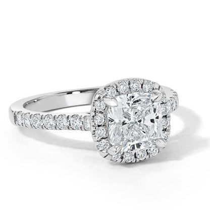 The Aurora — Cushion Lab Diamond Tiffany Halo Engagement Ring IV