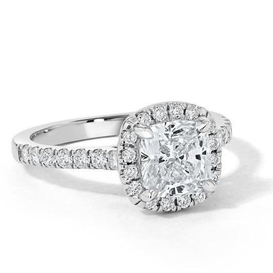 The Aurora — Cushion Lab Diamond Tiffany Halo Engagement Ring IV