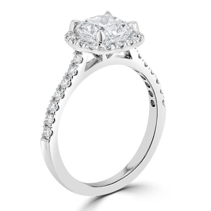 The Aurora — Cushion Lab Diamond Tiffany Halo Engagement Ring IV