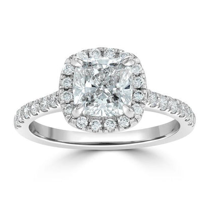 The Aurora — Cushion Lab Diamond Tiffany Halo Engagement Ring IV