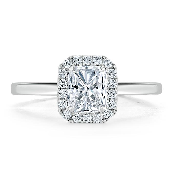 The Aurora — Radiant Lab Diamond Halo Engagement Ring V