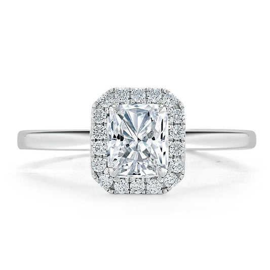 The Aurora — Radiant Lab Diamond Halo Engagement Ring V