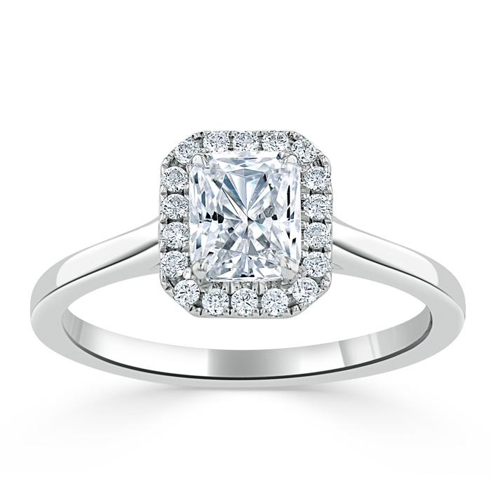 The Aurora — Radiant Lab Diamond Halo Engagement Ring V