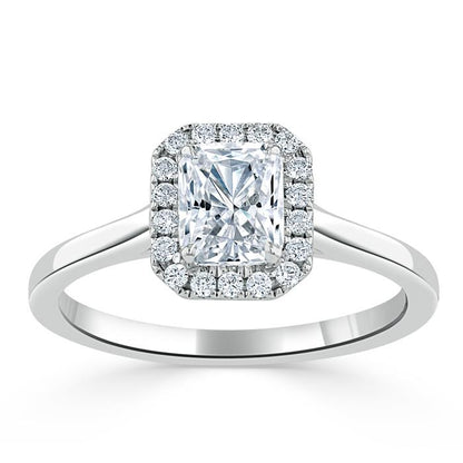 The Aurora — Radiant Lab Diamond Halo Engagement Ring V