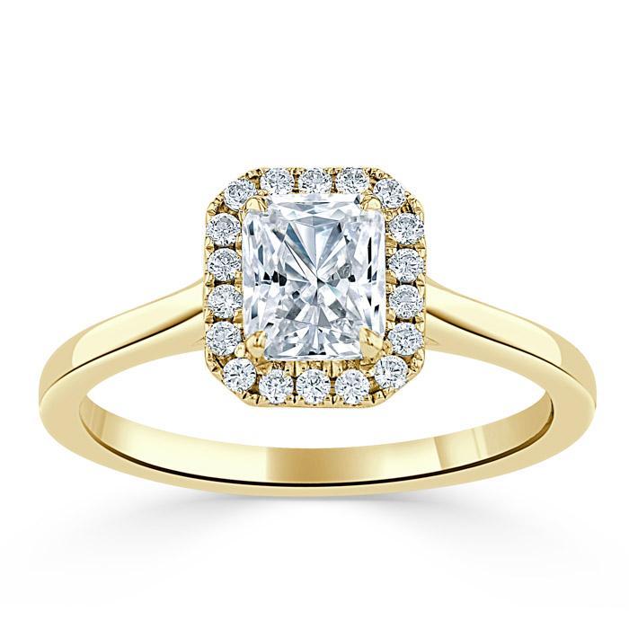 The Aurora — Radiant Lab Diamond Halo Engagement Ring V