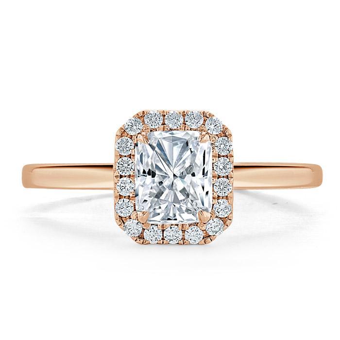 The Aurora — Radiant Lab Diamond Halo Engagement Ring V