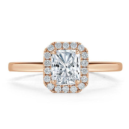 The Aurora — Radiant Lab Diamond Halo Engagement Ring V