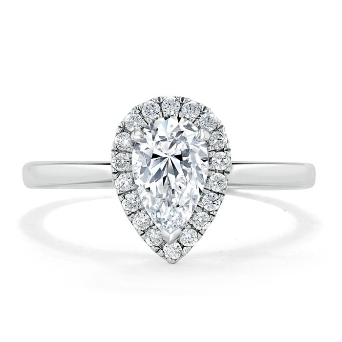 The Aurora — Pear Lab Diamond Halo Engagement Ring V