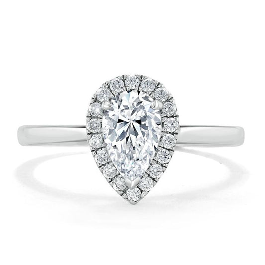 The Aurora — Pear Lab Diamond Halo Engagement Ring V